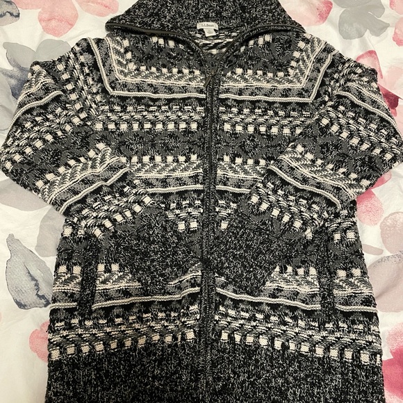 L.L.Bean Cable Knit Zip Cardigan - Picture 2 of 6